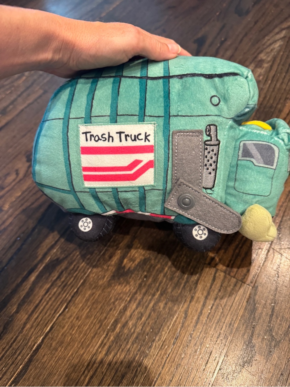 Plush Green Trash Truck Soft Toy - Picture 3 of 5